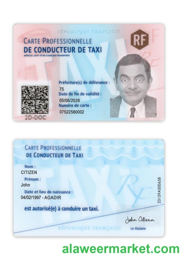 France taxi driver ID card